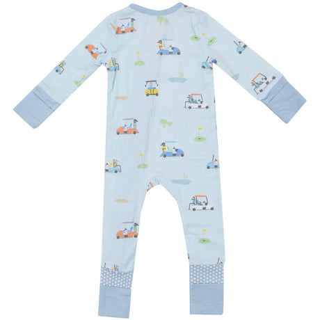 Two Way Zipper Romper - Golf Carts Blue | Angel Dear - Jenni Kidz