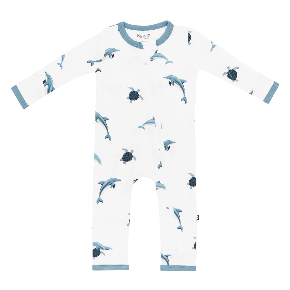 Zippered Romper in Dolphin | Kyte Baby