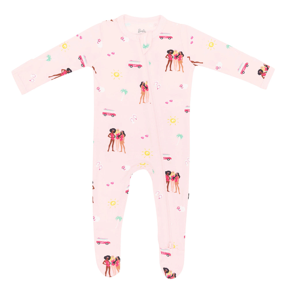 Zippered Footie in Barbie™ Beach | Kyte Baby