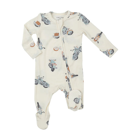Two Way Zipper Footie - Vintage Motorcycles  | Angel Dear - Jenni Kidz