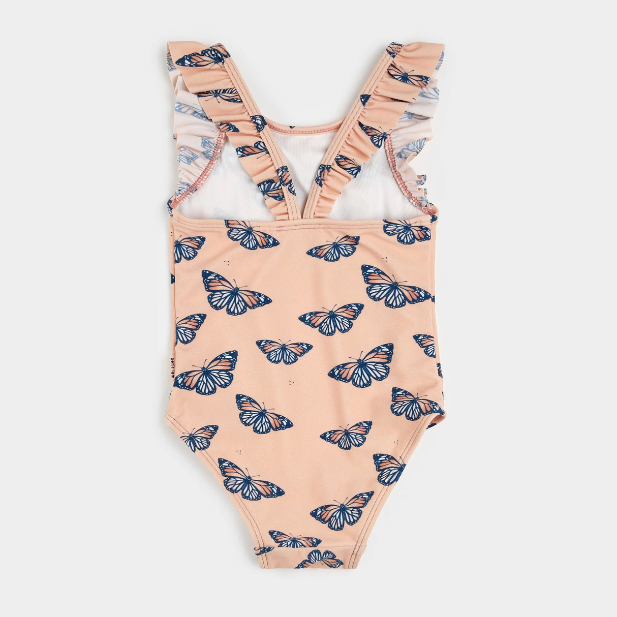 Monarch Print on Papaya Swimsuit | Petit Lem