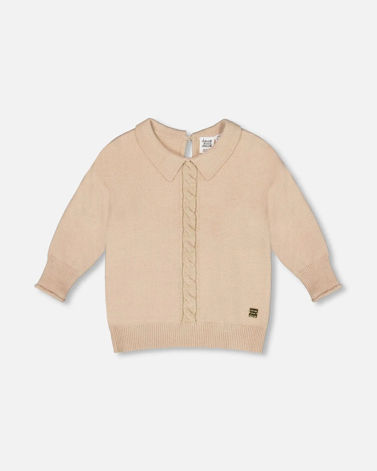 3/4 Sleeve Knitted Sweater Beige | Deux par Deux | Jenni Kidz