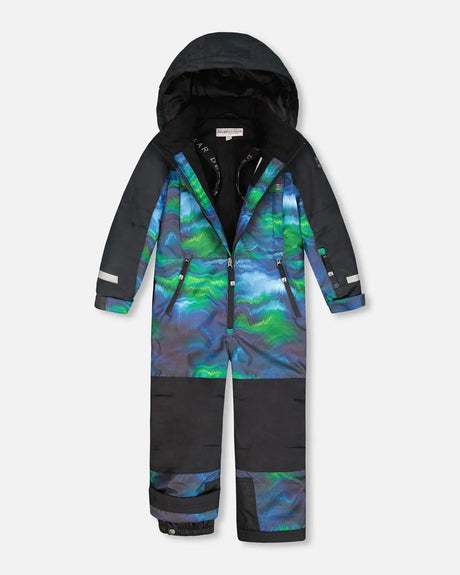 Aurora Borealis print one-piece Teknik snowsuit