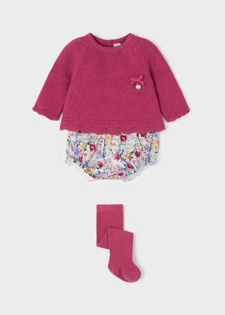 Baby Girl 3-Piece Bloomer, Sweater and Legging Set | Mayoral | Mayoral | Jenni Kidz