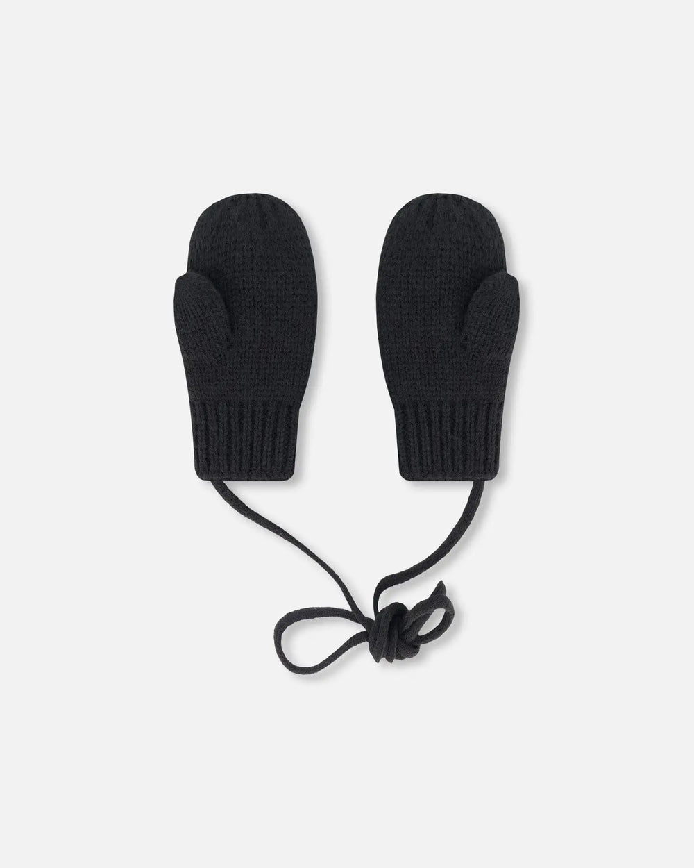 Baby Knit Mittens With String Black | Deux par Deux | Jenni Kidz