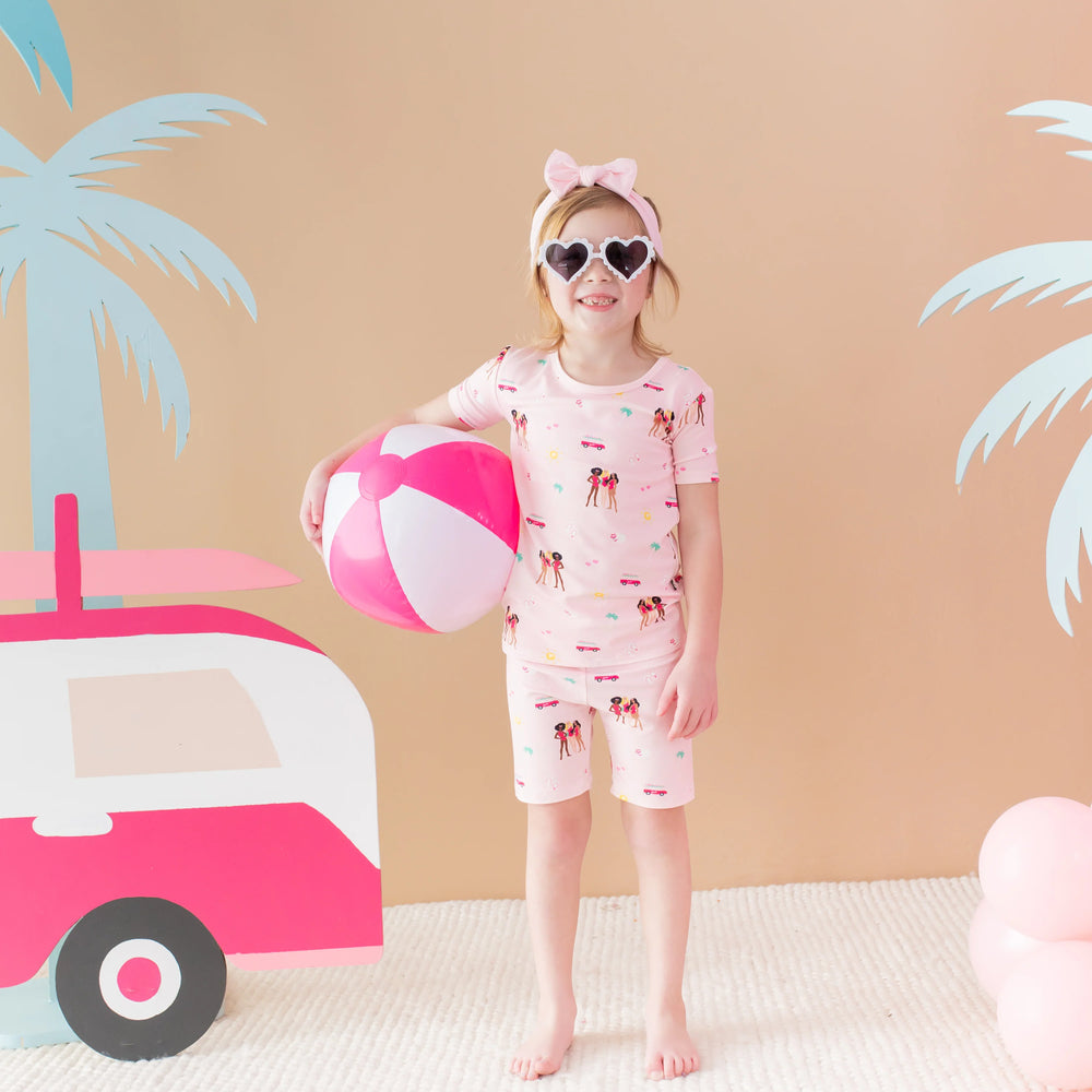 Short Sleeve Pajamas in Barbie™ Beach | Kyte Baby