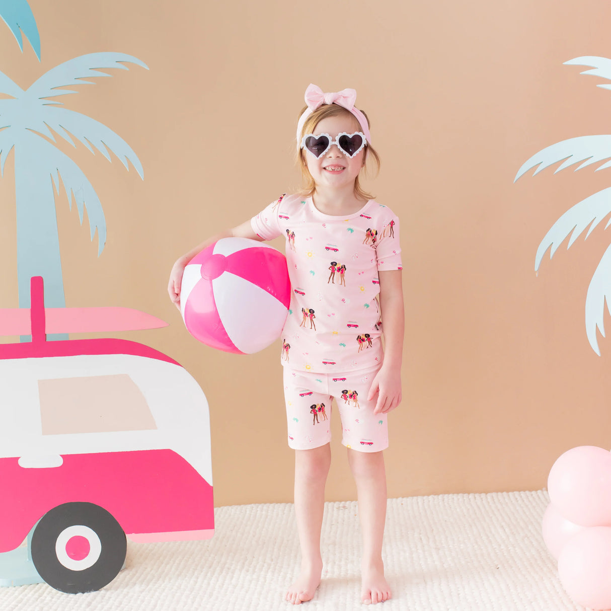 Short Sleeve Pajamas in Barbie™ Beach | Kyte Baby