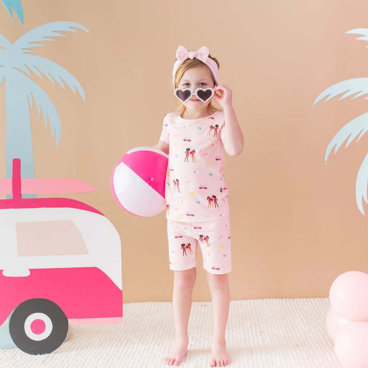 Short Sleeve Pajamas in Barbie™ Beach | Kyte Baby