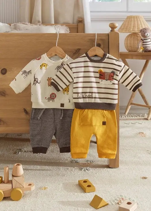 Beige Animal Graphic Dual Outfit Set Baby Boys | Mayoral | Mayoral | Jenni Kidz