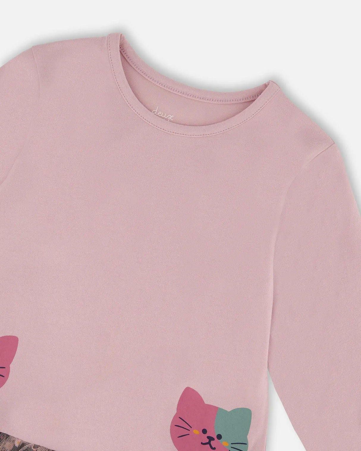 Bi-Material Dress Dusty Pink | Deux par Deux | Jenni Kidz