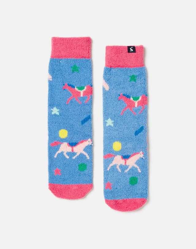 Blue Horse Fluffy Socks | Joules | Joules | Jenni Kidz
