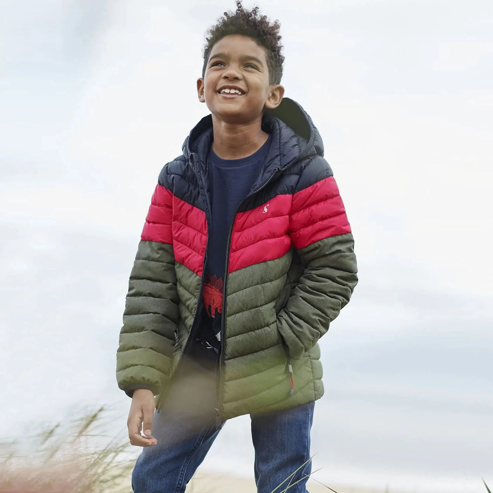 Boys Cairn Packaway Showerproof Jacket Colour Block | Joules | Joules | Jenni Kidz