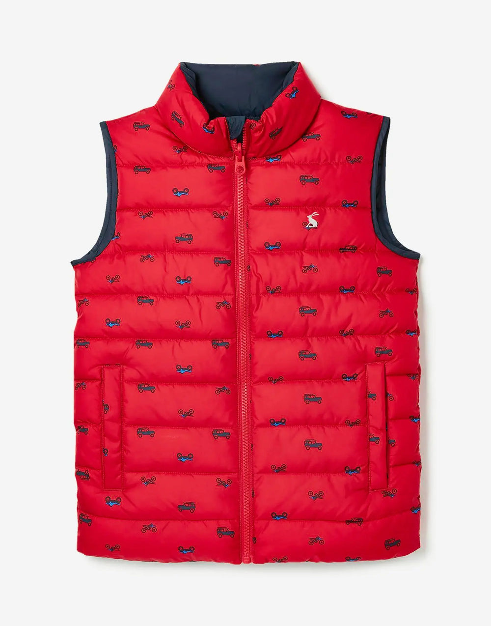 Boys Flip It Reversible Printed Gilet | Joules | Joules | Jenni Kidz