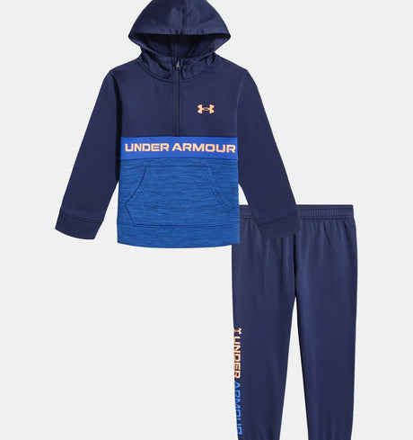 Boys Midnight Navy Block Hoodie And Sweatpants Set | Under Armour | Under Armour | Jenni Kidz