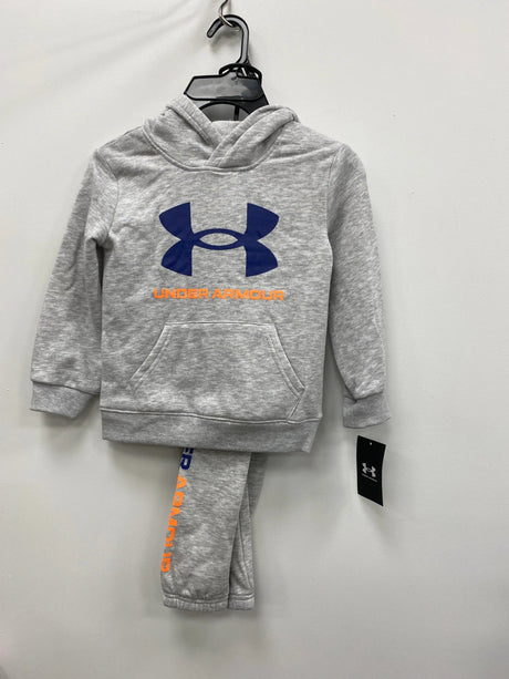Boys Mod Gray Big Logo Hoodie Set | Under Armour | Under Armour | Jenni Kidz