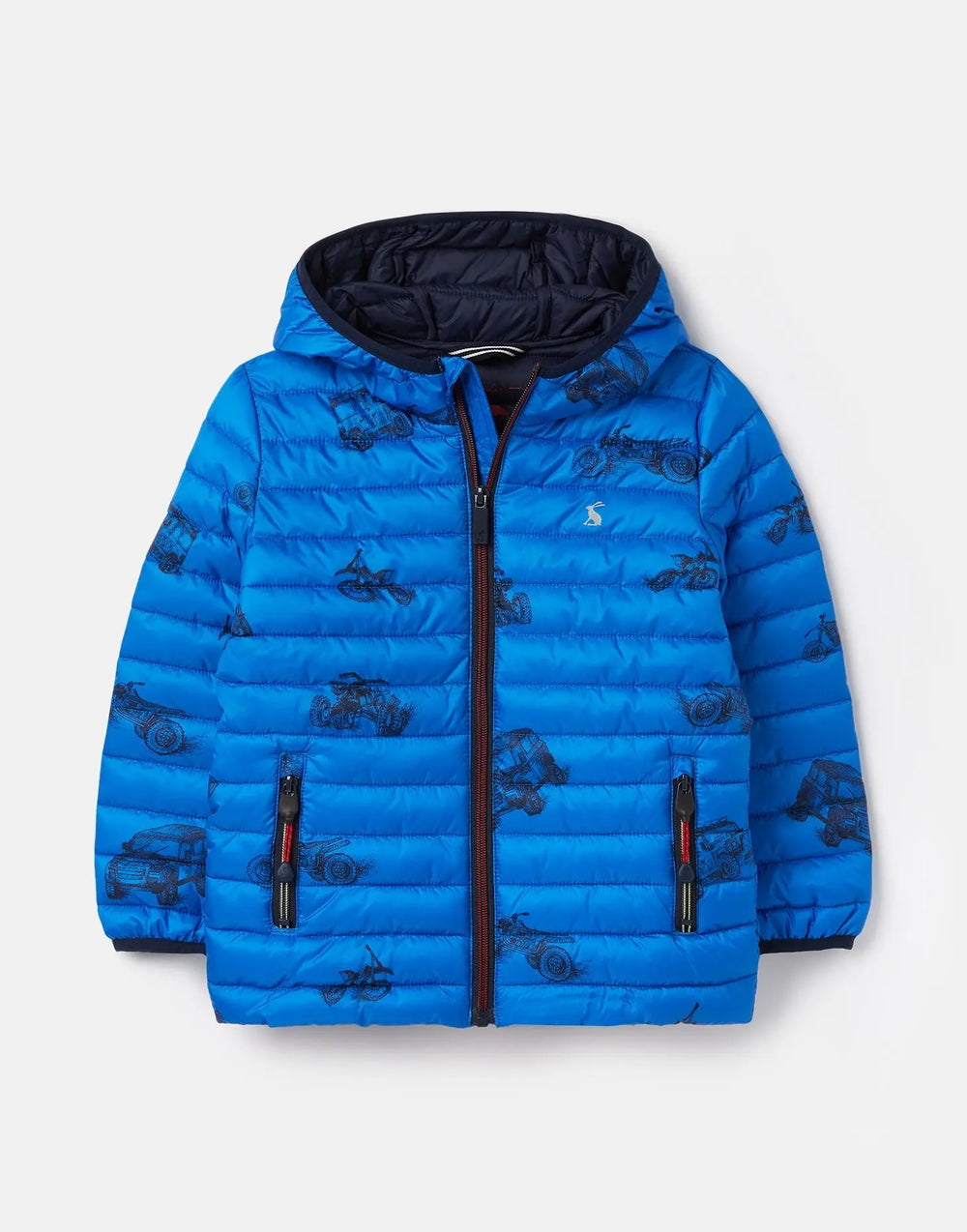 Boys Packable Jacket Blue Print Vehicles | Joules | Joules | Jenni Kidz