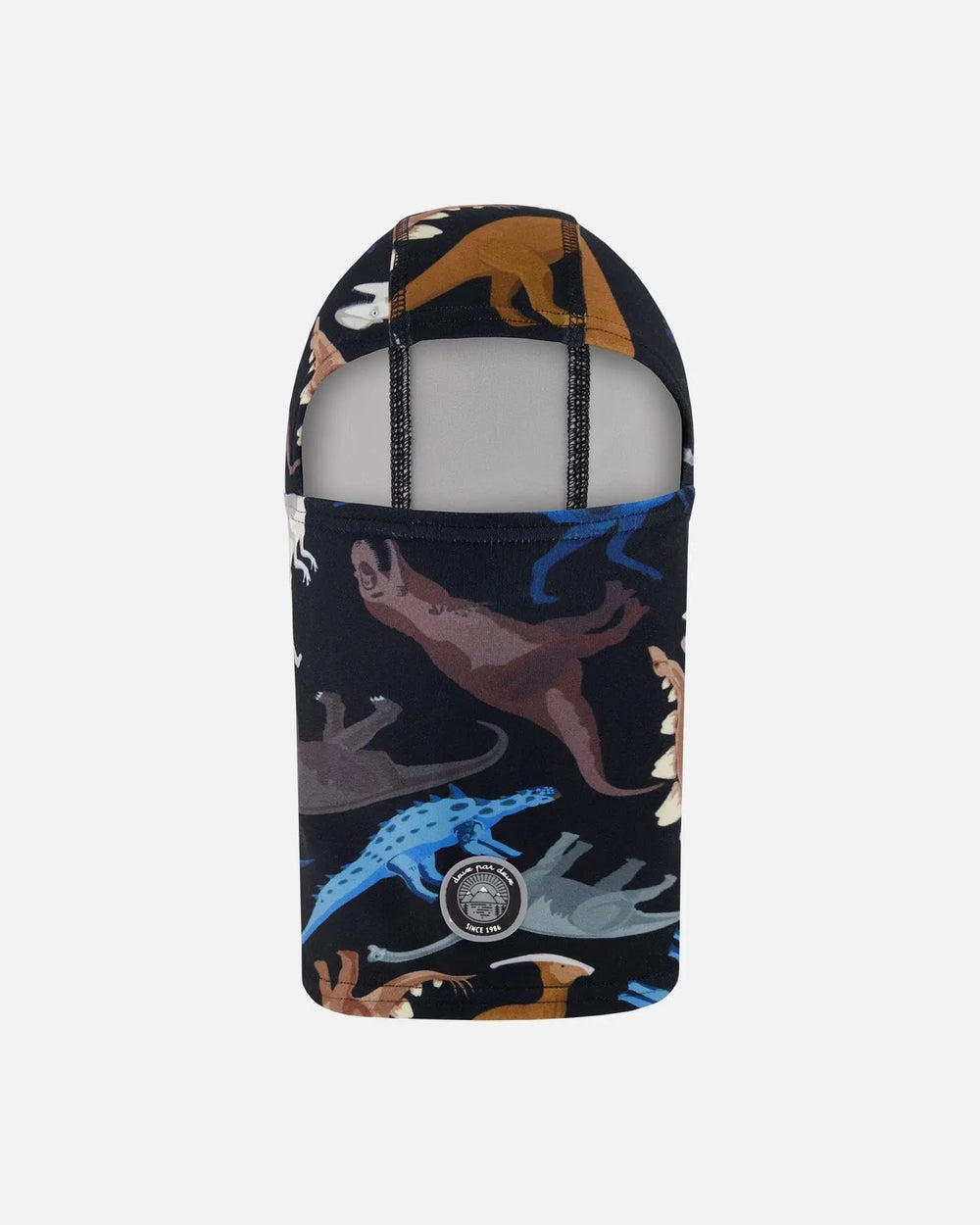 Brushed Jersey Balaclava Black Dinosaur Print | Deux par Deux | Jenni Kidz