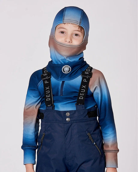 Brushed Jersey Balaclava Blue And Beige Gradient | Deux par Deux | Jenni Kidz