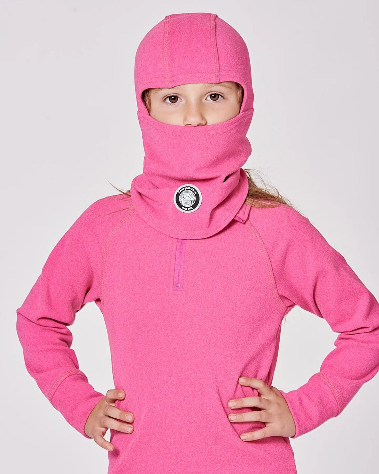 Brushed Jersey Balaclava Candy Pink | Deux par Deux | Jenni Kidz