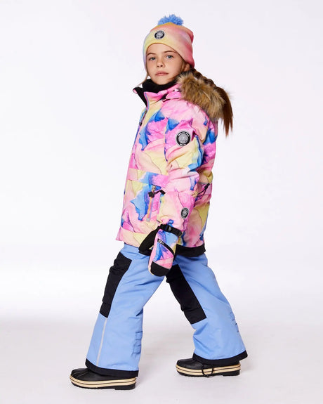 Cable Knit Hat Printed Watercolor Multicolor | Deux par Deux | Jenni Kidz