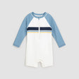 Color Block Raglan Long-Sleeve Swim Romper | Miles The Label | Miles The Label | Jenni Kidz