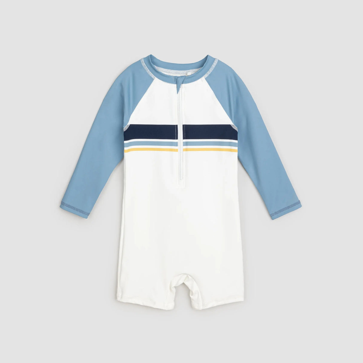 Color Block Raglan Long-Sleeve Swim Romper | Miles The Label | Miles The Label | Jenni Kidz