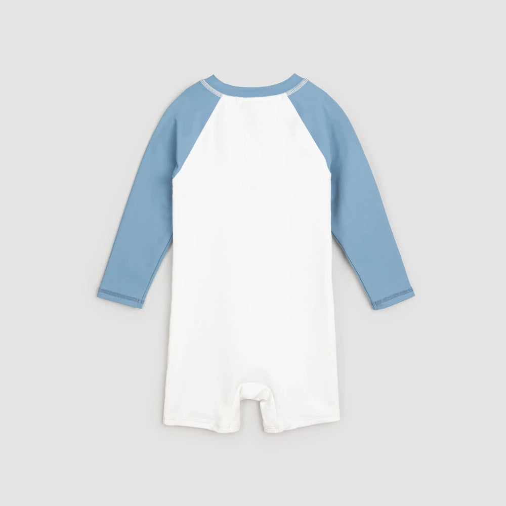 Color Block Raglan Long-Sleeve Swim Romper | Miles The Label | Miles The Label | Jenni Kidz