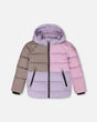 Colorblocked Puffy Coat Purple Gray | Deux par Deux | Jenni Kidz