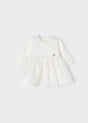 Combined Knit & Sparkle Tulle Formal Baby Girls Dress - Off White | Mayoral | Mayoral | Jenni Kidz