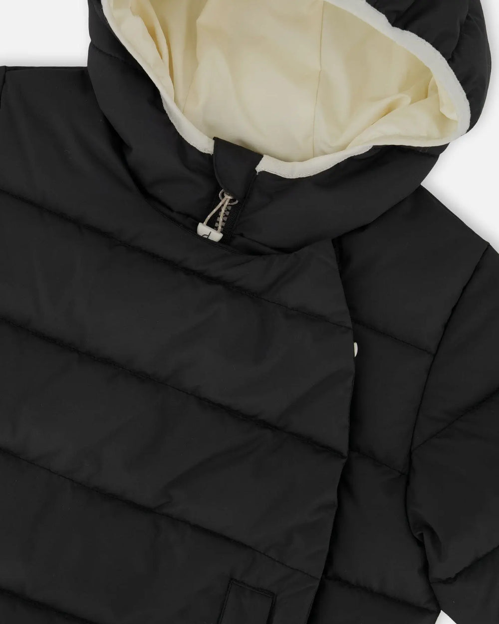 Compressible Winter Puffy Coat Designed For Car Seat Black | Deux par Deux | Jenni Kidz