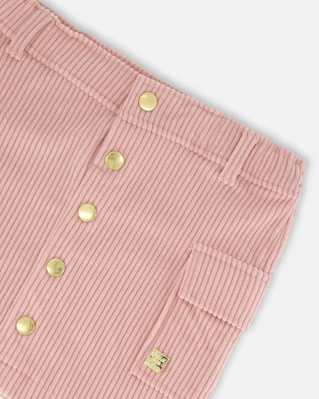 Corduroy Skirt With Cargo Pockets Dusty Pink | Deux par Deux | Jenni Kidz