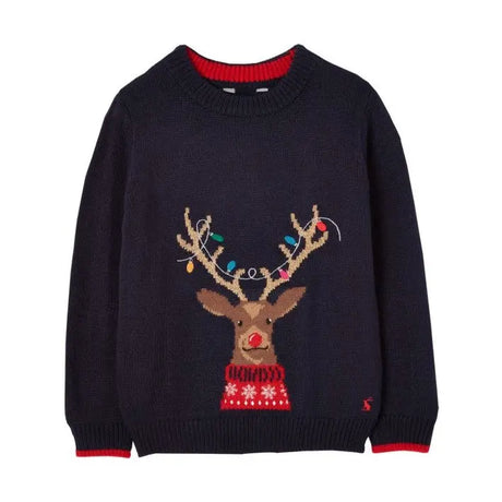 Cracking Yuletide Sweater - Navy Reindeer | Joules | Joules | Jenni Kidz