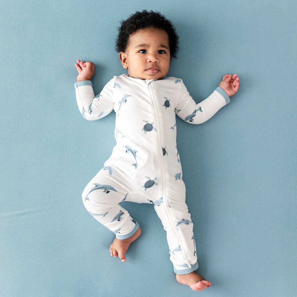 Zippered Romper in Dolphin | Kyte Baby