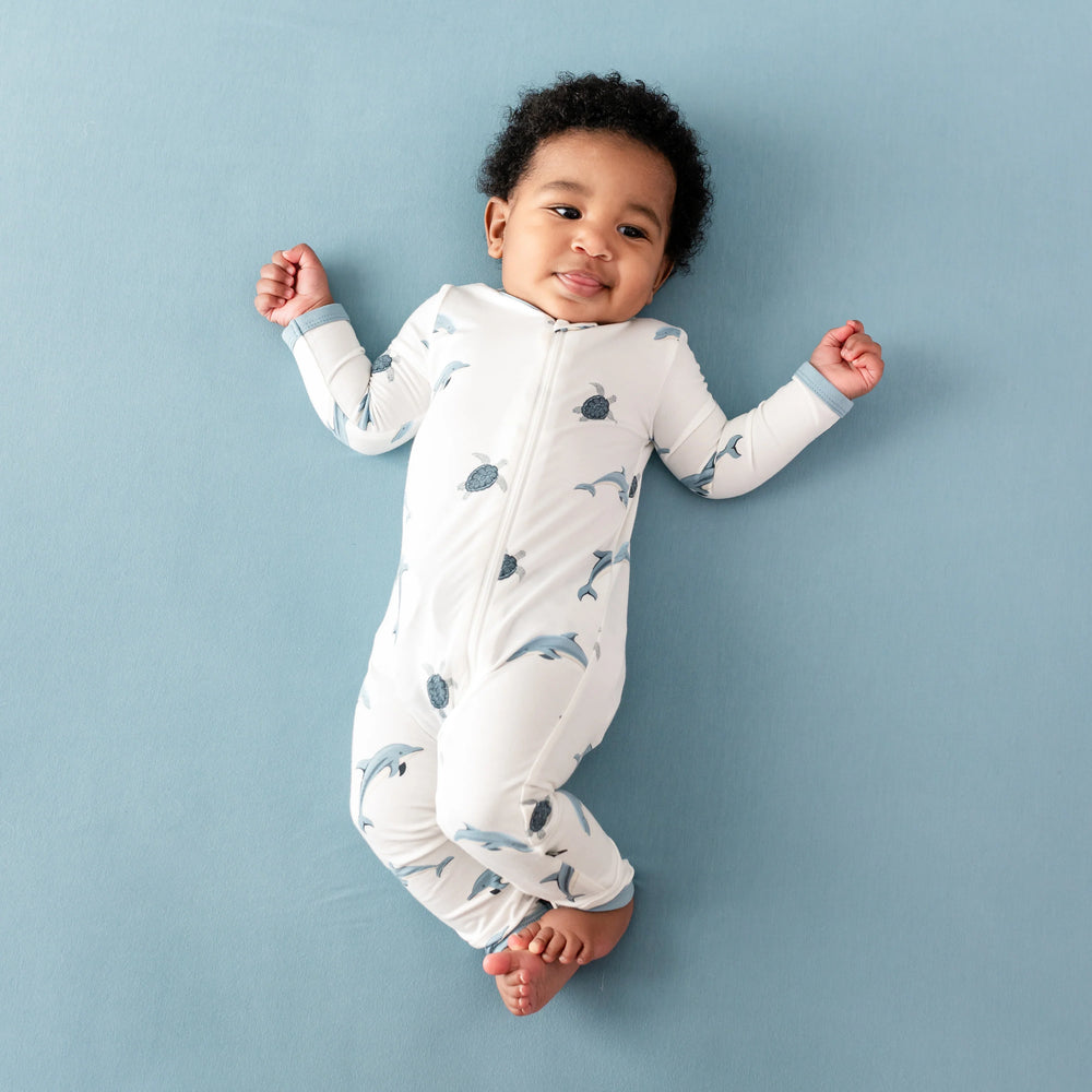 Zippered Romper in Dolphin | Kyte Baby
