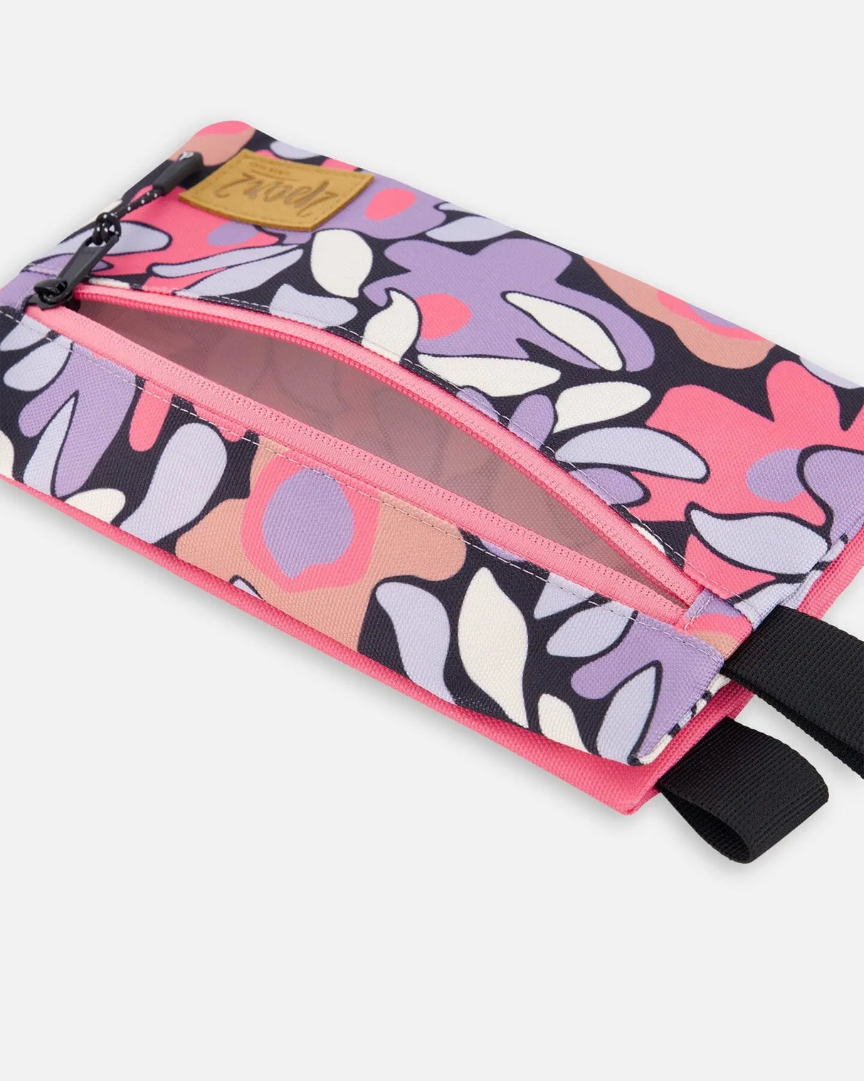 Double Pencil Case Black Retro Flower Print | Deux par Deux | Jenni Kidz