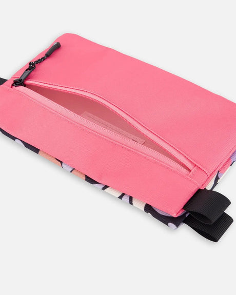 Double Pencil Case Black Retro Flower Print | Deux par Deux | Jenni Kidz