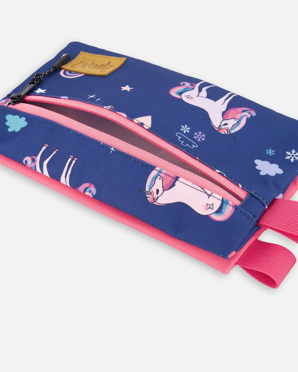 Double Pencil Case Navy Unicorn Print | Deux par Deux | Jenni Kidz