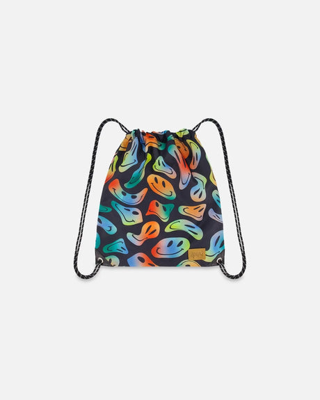 Drawstring Bag Smiley Face Boy | Deux par Deux | Jenni Kidz