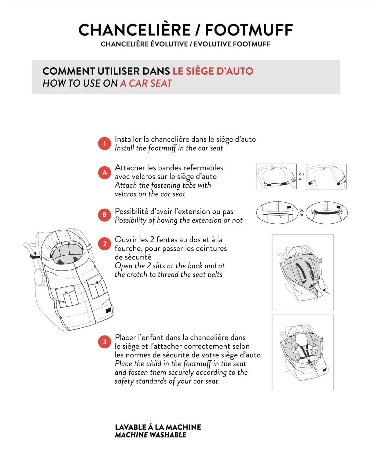 Evolutive Baby Footmuff Designed For Car Seat And Stroller Off-White | Deux par Deux | Jenni Kidz