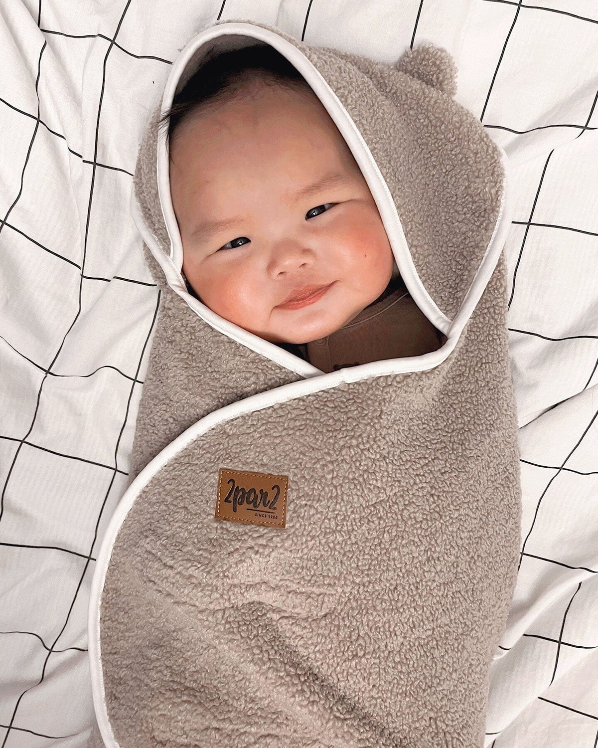 Deux par Deux Baby Cocoon Brown Blanket For Car Seat and Stroller