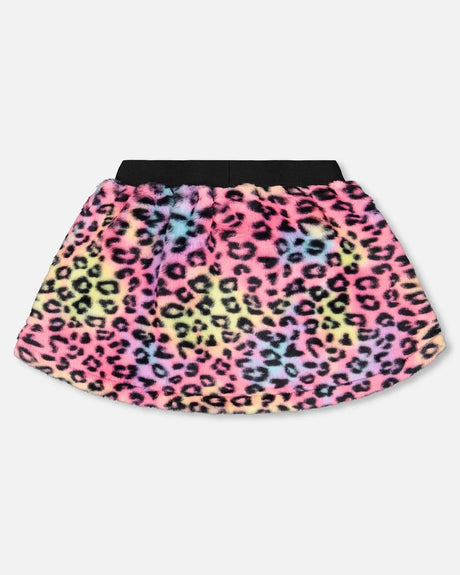 Faux Fur Skirt Multicolor Leopard | Deux par Deux | Jenni Kidz