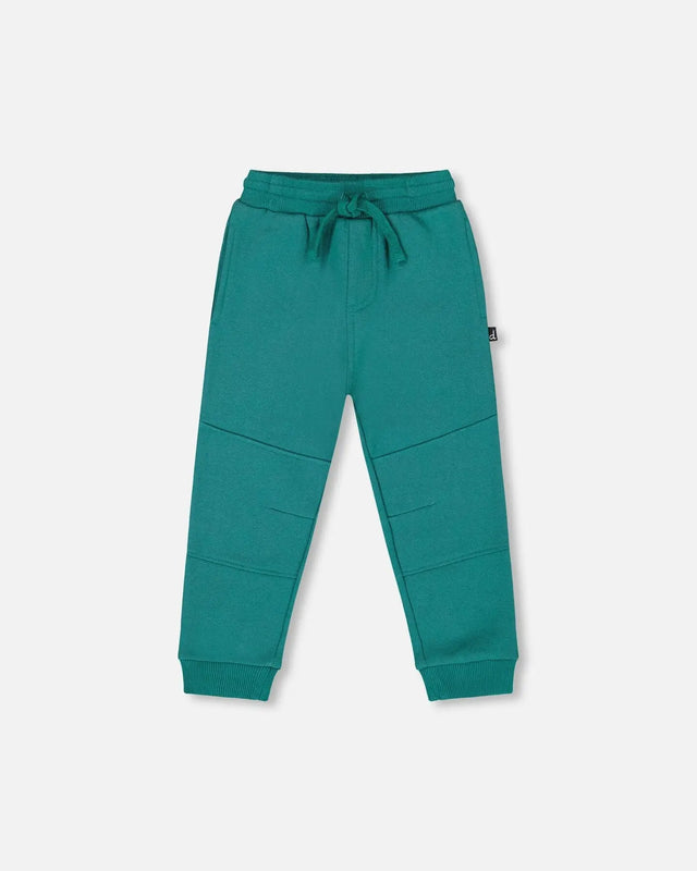 Fleece Sweatpants With Articulated Knees Forest Green | Deux par Deux | Jenni Kidz