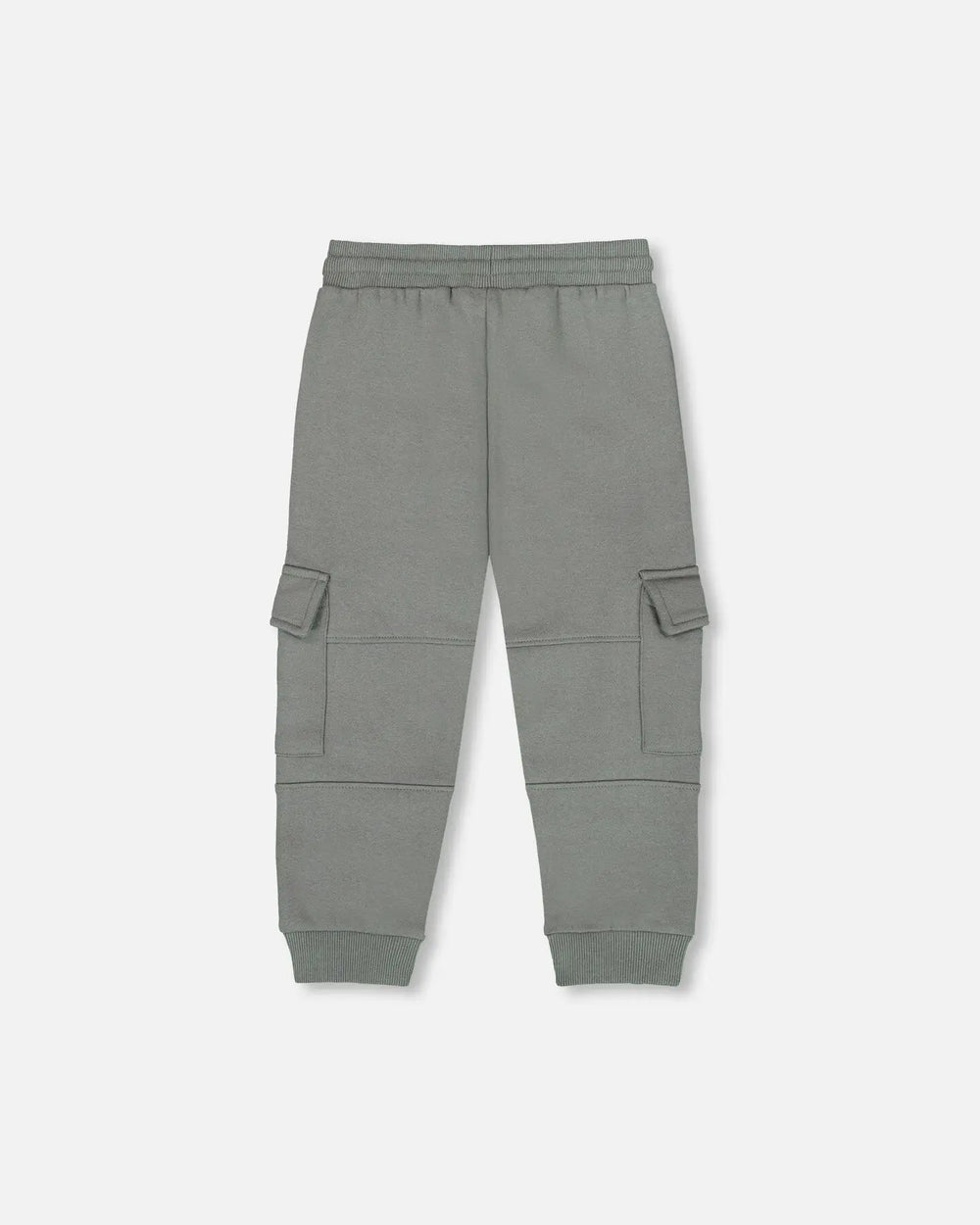 Fleece Sweatpants With Cargo Pockets Gray Green | Deux par Deux | Jenni Kidz