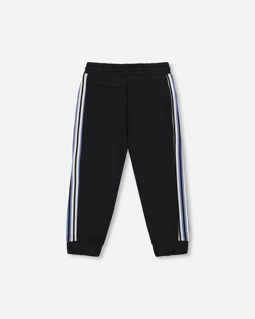 Fleece Sweatpants With Side Stripes Black | Deux par Deux | Jenni Kidz