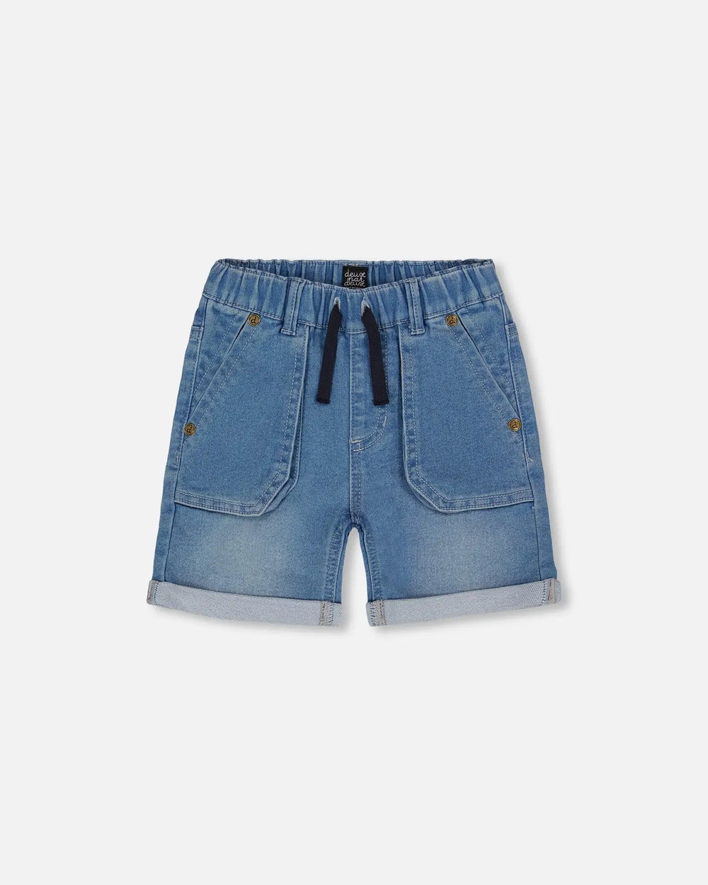 French Terry Denim Short Denim Blue | Deux par Deux | Jenni Kidz