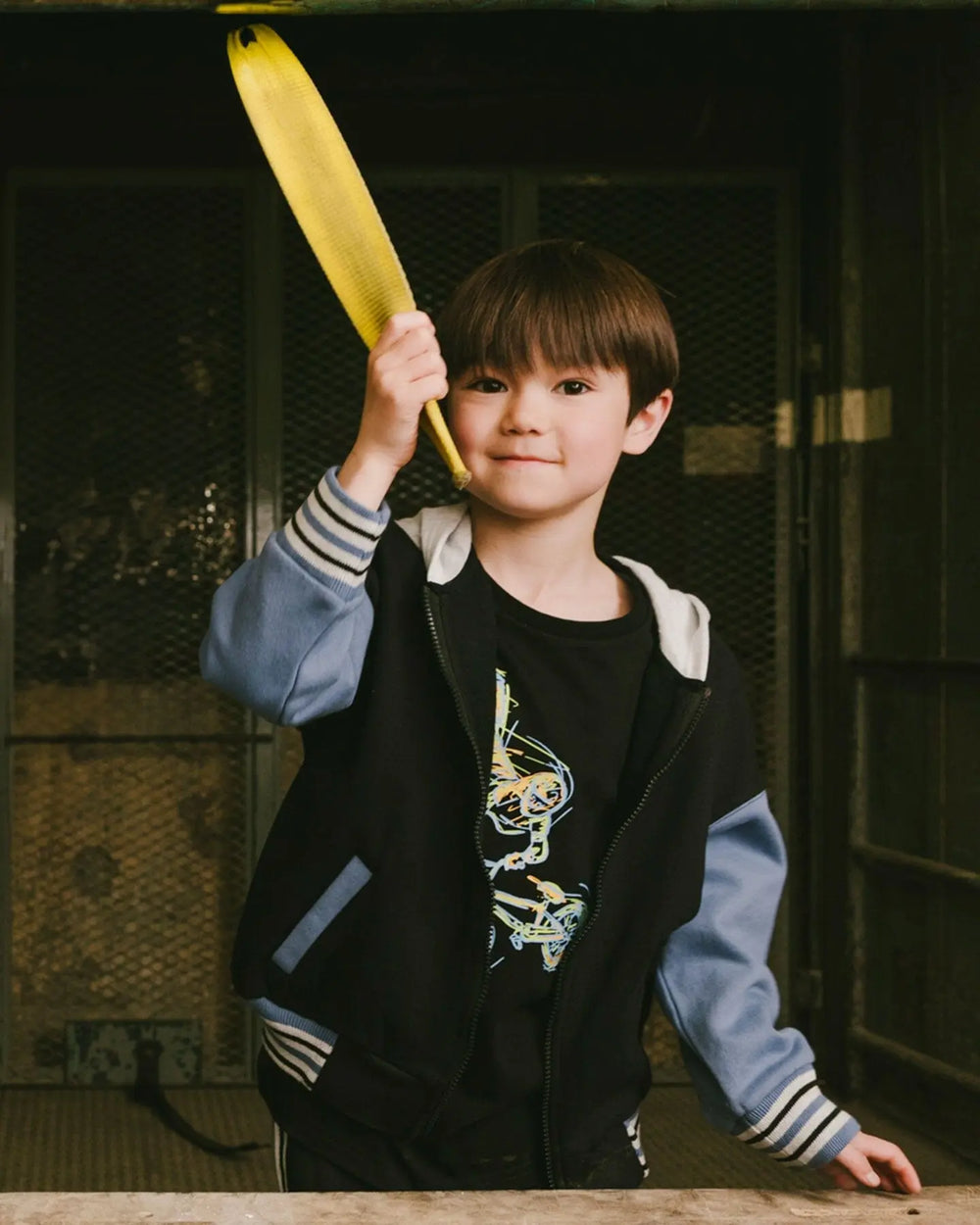 Full Zip Hooded Fleece Jacket Black | Deux par Deux | Jenni Kidz