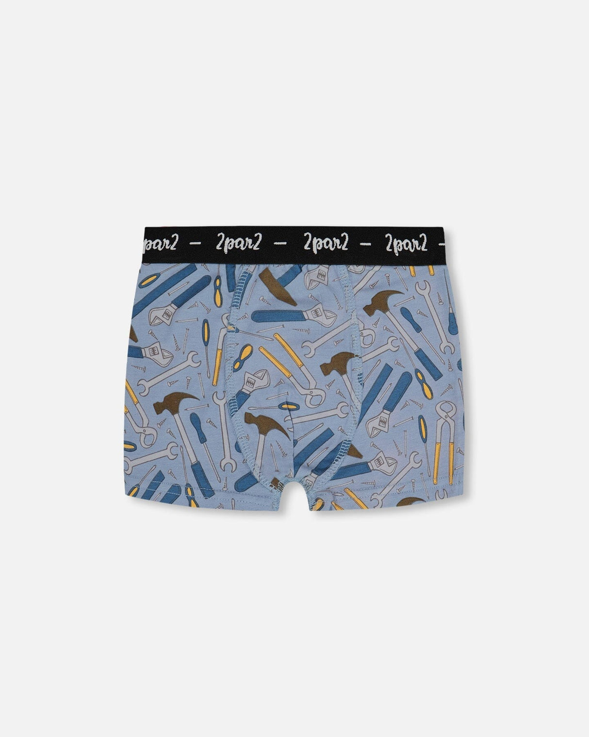 Printed Organic Cotton Boxer Shorts Tools On Bluish Gray Background-0