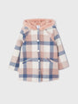 Girl's Hooded Plaid Coat Rose | Mayoral | Mayoral | Jenni Kidz