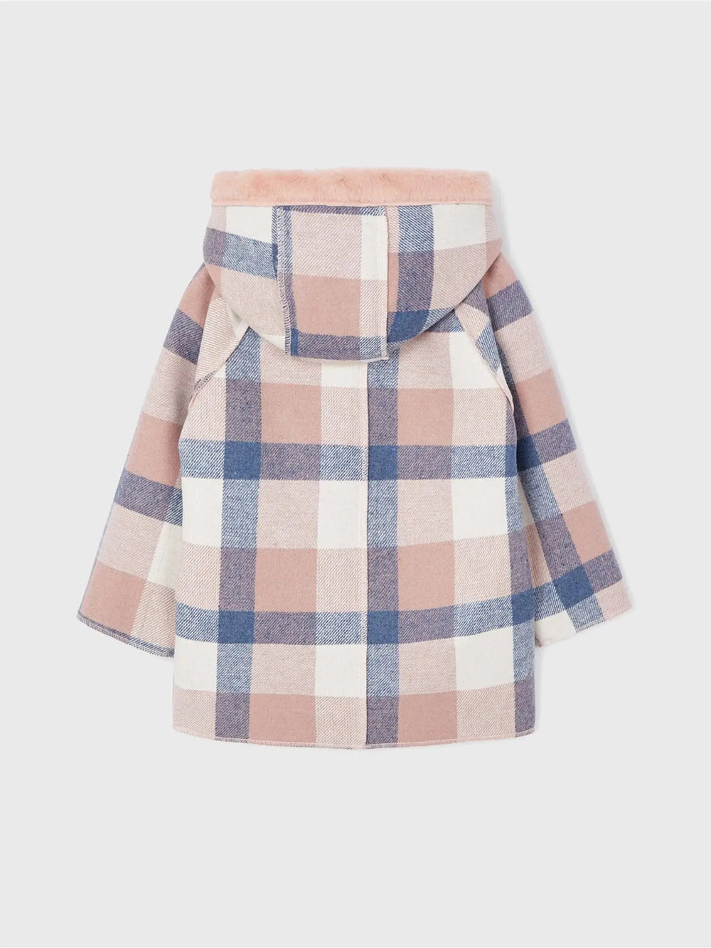 Girl's Hooded Plaid Coat Rose | Mayoral | Mayoral | Jenni Kidz