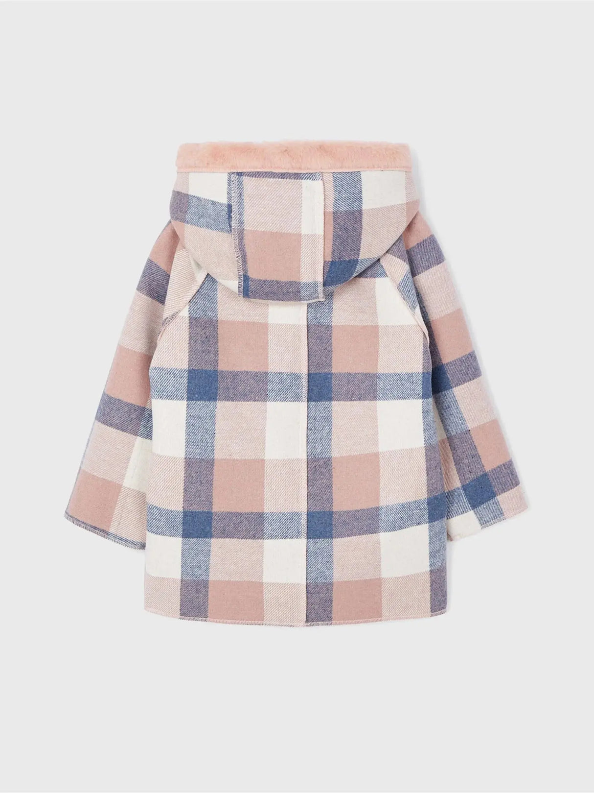 Girl's Hooded Plaid Coat Rose | Mayoral | Mayoral | Jenni Kidz